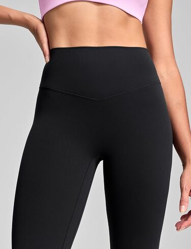 HeyNuts Bold V-dip Back No Front Seam Flare Leggings 29"/30.5"/32.5"/34.5", Butt Lifting Tummy Control Wide Leg Yoga Pants in Saudi Arabia