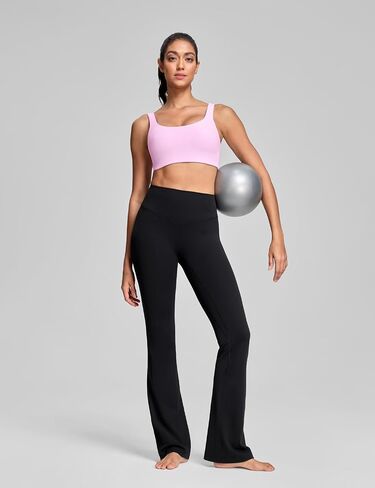 HeyNuts Bold V-dip Back No Front Seam Flare Leggings 29"/30.5"/32.5"/34.5", Butt Lifting Tummy Control Wide Leg Yoga Pants in Saudi Arabia