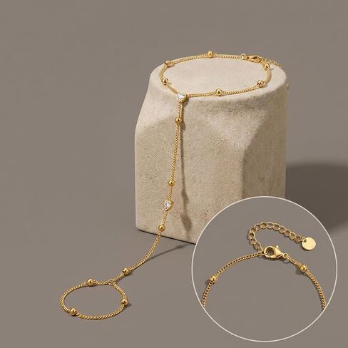 Toe Anklets Gold Plated Toe Ring Anklets for Women Dainty CZ Beads Toe Chain Minimalist Bracelet Foot Jewelry Beach Barefoot Sandals Fashion Foot Chain in Saudi Arabia