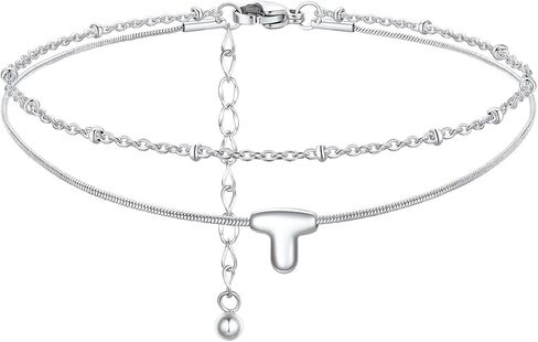 ChainsProMax Initial Ankle Bracelets for Women, Waterproof Anklets Bracelet Adjustable Summer Beach Women Foot Jewelry, Stainless Steel/Gold Plated-Send Gift Box/Letter A-Z in Saudi Arabia