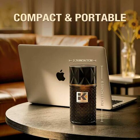 Car Diffuser Humidifier, USB Wireless Cool Mist Aromatherapy Diffuser, Mini Portable Essential Oil Air Freshener with 35 Million Negative Ion, Night Light&Auto Shut-Off (Black) in Kuwait