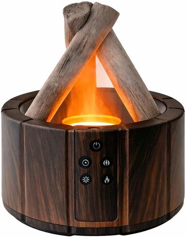 Campfire Flame Diffuser for Essential Oils, 250ml Ultrasonic Cool Mist Aromatherapy Humidifier with Remote Control, 7-Color LED Lights, Timer & Auto-Off for Home, Office & Bedroom in Kuwait