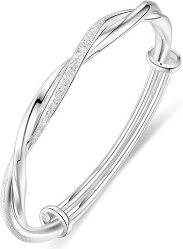 Women Fashion Bangles Bracelets Ladies Cross Twisted Adjustable Handmade Bracelets Simple Bangle Bracelet for Mom Wife Mothers Day Valentine Gift in Saudi Arabia