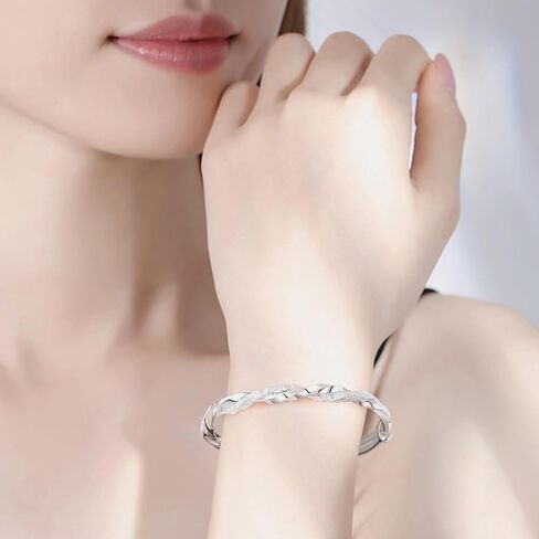 Women Fashion Bangles Bracelets Ladies Cross Twisted Adjustable Handmade Bracelets Simple Bangle Bracelet for Mom Wife Mothers Day Valentine Gift in Saudi Arabia