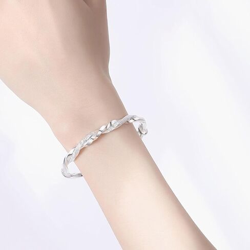 Women Fashion Bangles Bracelets Ladies Cross Twisted Adjustable Handmade Bracelets Simple Bangle Bracelet for Mom Wife Mothers Day Valentine Gift in Saudi Arabia