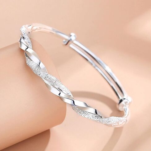 Women Fashion Bangles Bracelets Ladies Cross Twisted Adjustable Handmade Bracelets Simple Bangle Bracelet for Mom Wife Mothers Day Valentine Gift in Saudi Arabia