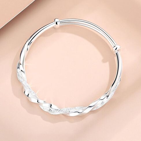 Women Fashion Bangles Bracelets Ladies Cross Twisted Adjustable Handmade Bracelets Simple Bangle Bracelet for Mom Wife Mothers Day Valentine Gift in Saudi Arabia