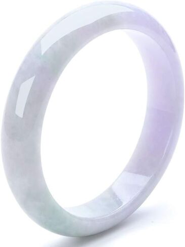 Jade Bangle Bracelets for Women, Ice Waxy Chalcedony Bracelet Ice Transparent Purple Ladies Purple Bracelet with Gift Box and Certificate/55-56Mm in Kuwait