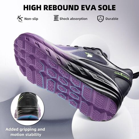 Women's Orthopedic Diabetic Wide Running Shoes: Comfortable Breathable Arch Support Plantar Fasciitis Sport Sneakers, Casual High Arch Orthotic Work Tennis Walking Shoes for Foot and Heel Pain Relief in Kuwait