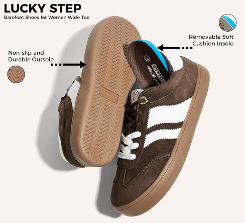 حذاء LUCKY STEP بيرفوت للنساء ذو ​​مقدمة واسعة، حذاء رياضي مريح كلاسيكي كلاسيكي - حذاء رياضي للمشي غير قابل للانزلاق in Kuwait