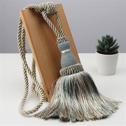 FMURY Tassel Lace for Curtain Single Ball Curtain Holder Home Decor Handmade Tassel Tassel Curtain Buckle Rope(E) in Kuwait
