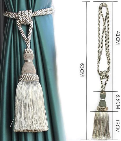 FMURY Tassel Lace for Curtain Single Ball Curtain Holder Home Decor Handmade Tassel Tassel Curtain Buckle Rope(E) in Kuwait