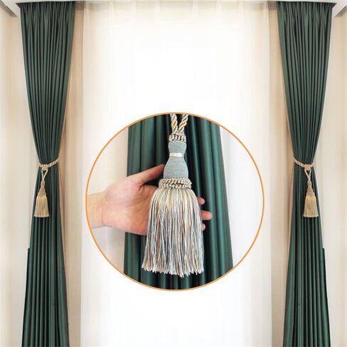 FMURY Tassel Lace for Curtain Single Ball Curtain Holder Home Decor Handmade Tassel Tassel Curtain Buckle Rope(E) in Kuwait