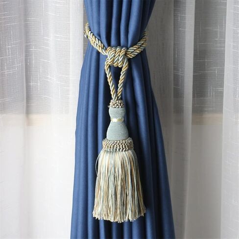 FMURY Tassel Lace for Curtain Single Ball Curtain Holder Home Decor Handmade Tassel Tassel Curtain Buckle Rope(E) in Kuwait