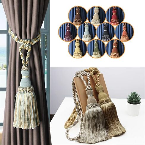 FMURY Tassel Lace for Curtain Single Ball Curtain Holder Home Decor Handmade Tassel Tassel Curtain Buckle Rope(E) in Kuwait