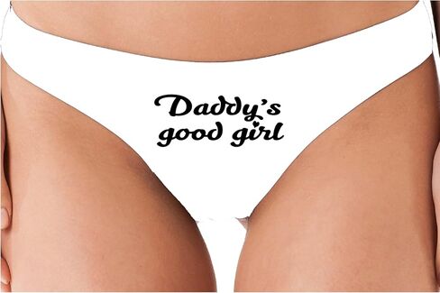 Knaughty Knickers Daddy's Good Girl - DDLG Play White Soft Cotton thong Adult Flirty Fun in Kuwait