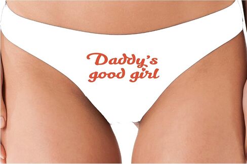Knaughty Knickers Daddy's Good Girl - DDLG Play White Soft Cotton thong Adult Flirty Fun in Kuwait