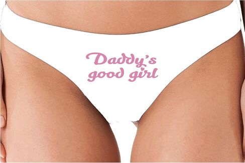 Knaughty Knickers Daddy's Good Girl - DDLG Play White Soft Cotton thong Adult Flirty Fun in Kuwait