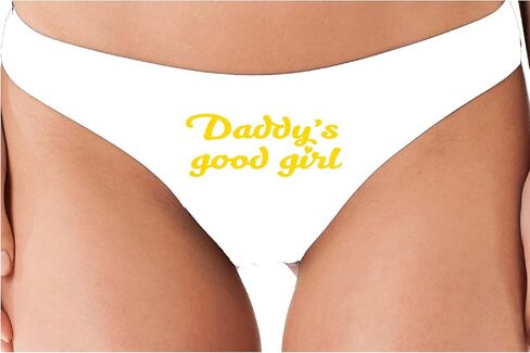 Knaughty Knickers Daddy's Good Girl - DDLG Play White Soft Cotton thong Adult Flirty Fun in Kuwait