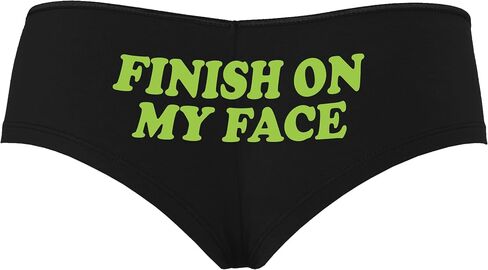 Knaughty Knickers Finish On My Face Cum On Me Cumslut Porn Star Facial Slut Black Boyshort Panties With Adult Design in Kuwait