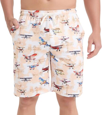 Mens Pajama Shorts with Pockets, Soft Lightweight Sleep Shorts Men, Elastic Waist Drawstring Lounge Pajama Bottoms in Kuwait