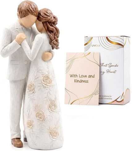 Romantic Couple Figurine Resin Lover Statue, Wedding Engagement Gifts for Couples Romantic Home Decor Sculpture for Wife Girlfriend Bride (Couple Resin Figurines) in Saudi Arabia