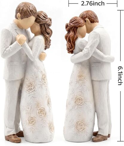 Romantic Couple Figurine Resin Lover Statue, Wedding Engagement Gifts for Couples Romantic Home Decor Sculpture for Wife Girlfriend Bride (Couple Resin Figurines) in Saudi Arabia