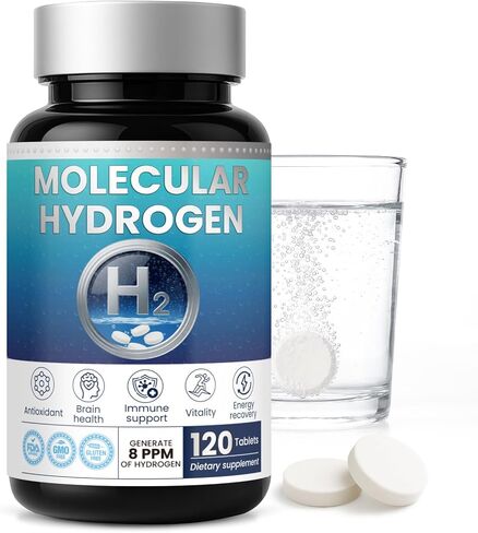 Hydrogen Water Tablets with Magnesium H2 Molecular 120 Tablets for Drinking Water Supplement for Brain Health & Cognitive Energy Function Antioxidant Promote Metabolism Non-GMO Vegan in Saudi Arabia