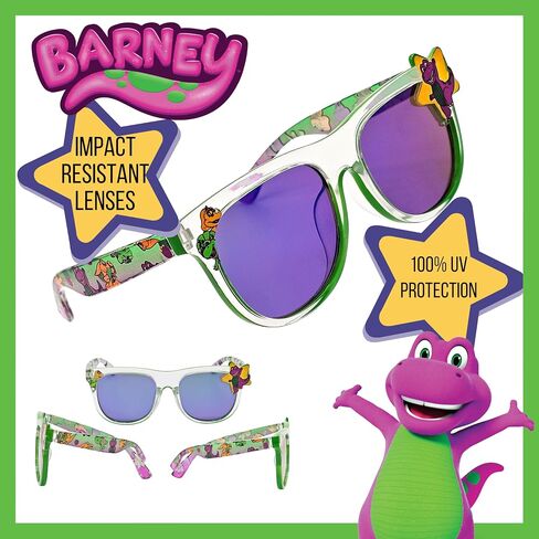 ARKAID Barney Kids Sunglasses Stylish, Comfortable & Durable UV-Protective Kids Glasses With Soft Carrying Case - Officially-Licensed Barney and Friends Merch in Saudi Arabia