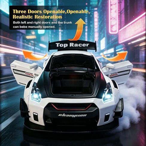 Car Alarm Clock, Race Alarm Clock Car with Engine Sound LED Digital Display,Remote Control, Realistic Lighting Effects for Bedroom, for Boys, Kids & Boyfriend (White, Desktop) in Kuwait