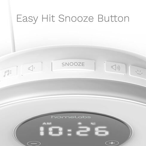 hOmeLabs Sunrise Alarm Clock - Digital LED Clock with 6 Color Switch and FM Radio for Bedrooms - Multiple Nature Sounds Sunset Simulation & Touch Control - With Snooze Function for Heavy Sleepers in Saudi Arabia
