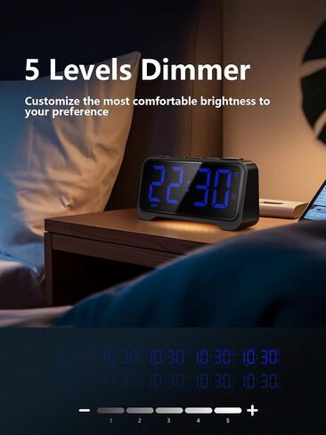 Mesqool Extra-Loud Alarm Clock with Bed Shaker for Heavy Sleepers, Vibrating & Buzzer Modes, Dual Alarms, USB Charging, Snooze & Battery Backup for Adults, Teens, Seniors in Kuwait