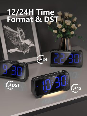 Mesqool Extra-Loud Alarm Clock with Bed Shaker for Heavy Sleepers, Vibrating & Buzzer Modes, Dual Alarms, USB Charging, Snooze & Battery Backup for Adults, Teens, Seniors in Saudi Arabia