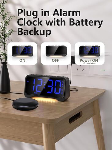 Mesqool Extra-Loud Alarm Clock with Bed Shaker for Heavy Sleepers, Vibrating & Buzzer Modes, Dual Alarms, USB Charging, Snooze & Battery Backup for Adults, Teens, Seniors in Saudi Arabia