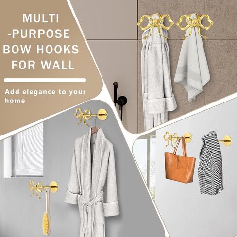 2 Pack Elegant Gold Large Bow Curtain Holdbacks, Versatile Wall - Mounted Tiebacks with Screws for All Curtain Styles, Decorative Holders for Living Room, Bedroom & Office in Saudi Arabia