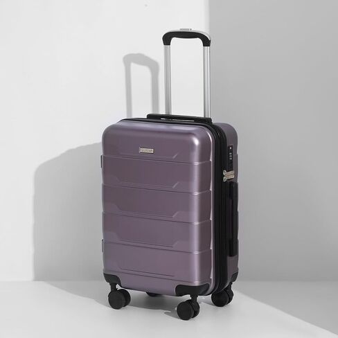 Quatish Carry On Luggage 22x14x9 Airline Approved with Spinner Wheels, 22 inch Expandable Hard Shell Suitcase with TSA Lock, Smooth Rolling Wheel for Lightweight Travel for Men Women, Purple in Saudi Arabia