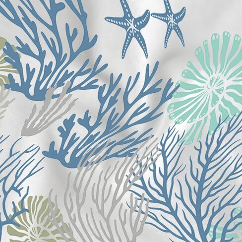 Nautical Coastal Ocean Coral Valance for Window Summer Beach Blue Teal Starfish Kitchen Short Curtain Sea Nautical Small Window Treatment Rod Pocket Valance for Bedroom Living Room Decor 54x18 Inch in Saudi Arabia