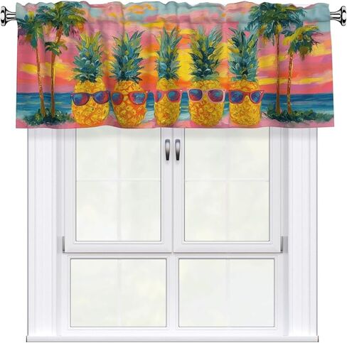 Mid Century Valance Curtain Window Valances Modern Rod Pocket Treatment Decor Short Blackout Curtains for Kitchen Bathroom Living Room in Saudi Arabia