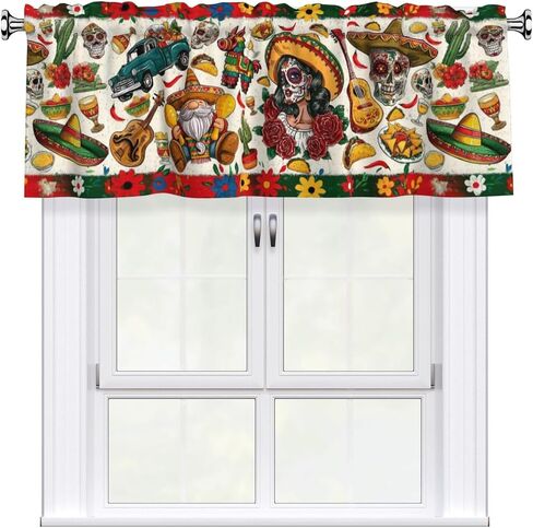Mid Century Valance Curtain Window Valances Modern Rod Pocket Treatment Decor Short Blackout Curtains for Kitchen Bathroom Living Room in Saudi Arabia