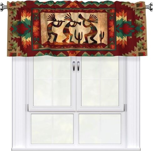 Mid Century Valance Curtain Window Valances Modern Rod Pocket Treatment Decor Short Blackout Curtains for Kitchen Bathroom Living Room in Saudi Arabia