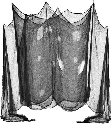 [2 Packs] Halloween Creepy Cloth, Spooky Giant (48 x 240 in.) Cheese Cloth Tapestry for Party Supplies Decorations Outdoor Yard Home Wall Decor, Black in Saudi Arabia