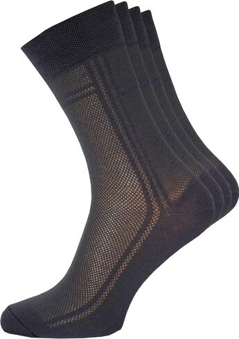 RONDO Ultra Thin Breathable Lightweight Cotton Mens Dress Socks 4 Pack - Crew Length Socks Size 7-9, 9-11, 11-13 in Saudi Arabia