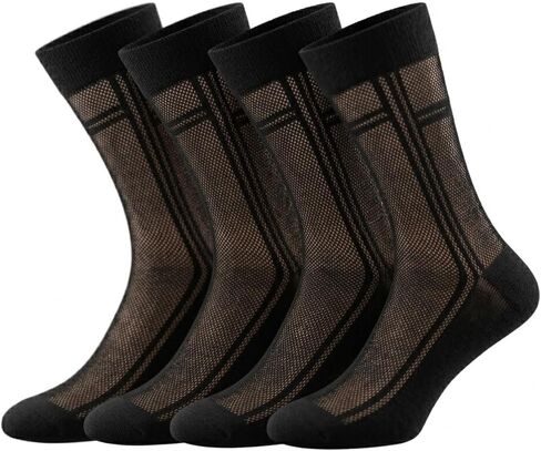 RONDO Ultra Thin Breathable Lightweight Cotton Mens Dress Socks 4 Pack - Crew Length Socks Size 7-9, 9-11, 11-13 in Saudi Arabia