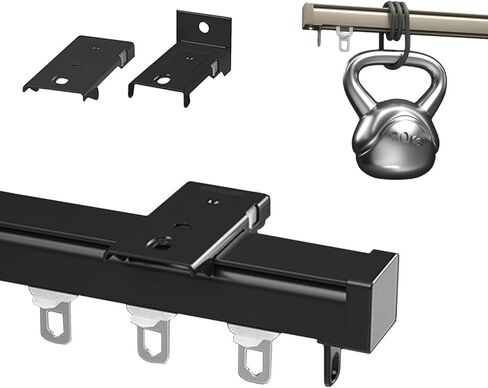 Curtain Track 0.56m Aluminum Ceiling/Wall Mount System for Pergola & Outdoor Curtains Black 260cm (8.5ft) – Versatile Durable Easy to Install. in Saudi Arabia