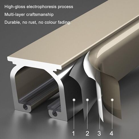 Curtain Track 0.56m Aluminum Ceiling/Wall Mount System for Pergola & Outdoor Curtains Black 260cm (8.5ft) – Versatile Durable Easy to Install. in Saudi Arabia