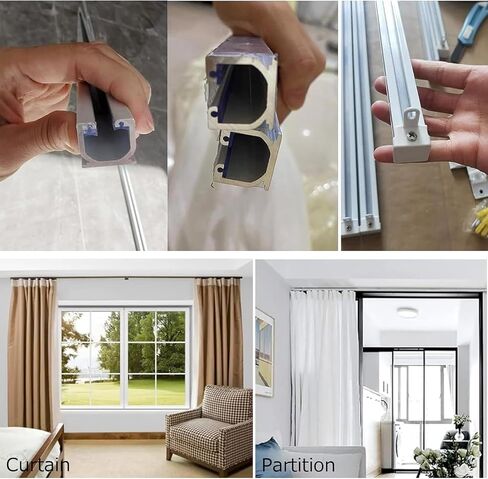 Curtain Track 0.56m Aluminum Ceiling/Wall Mount System for Pergola & Outdoor Curtains Black 260cm (8.5ft) – Versatile Durable Easy to Install. in Saudi Arabia