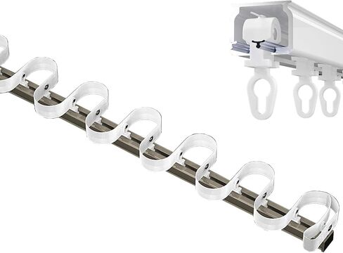 Heavy Duty SShaped Curtain Track Ceiling Rail for Wave Curtains Mute Curtain Rod for Room Partitions Bay Windows Hidden Design Champagne Color Thick & Durable in Saudi Arabia