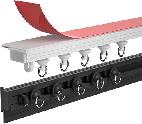 Ultrathin Aluminum Curtain TrackAdhesive Ceiling or Wall Mounting for Bay Windows Interior Openings & RVsVersatile Easy Installation Sleek Design in Saudi Arabia