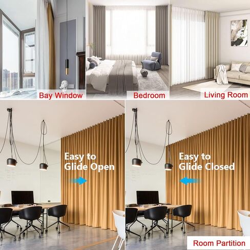 Aluminum Ceiling Curtain Track System Double Rails with 16 Silent Pulleys per Meter Ideal for Room Dividers Bedroom Living Room Hotel Use (White 1m) in Saudi Arabia