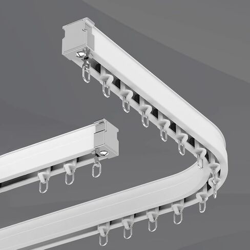 Adjustable Curtain Track Flexible 70600cm (2.319.8ft) Aluminium Rail for Room Divider White Ceiling Mount Perfect for Window & Bedroom Privacy Partition in Saudi Arabia